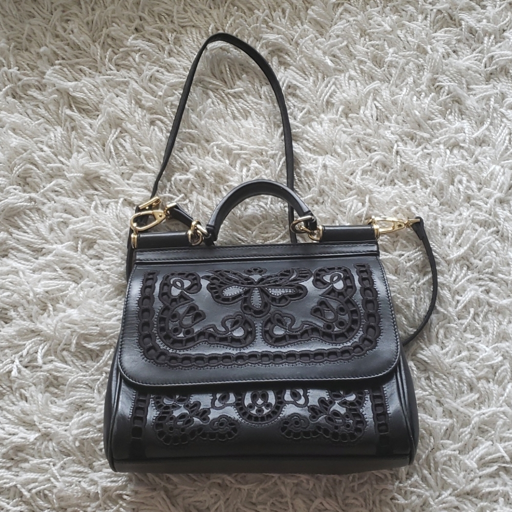 Dolce & Gabbana Floral Cutout Miss Sicily Bag